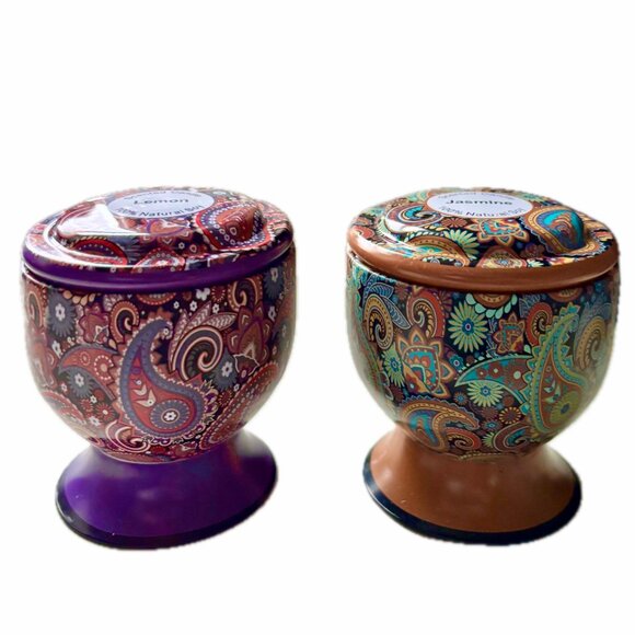 Scented Candles Gift Set Home Aromatherapy 4 Decorative Tins Mini Soy Candles - Picture 4 of 9